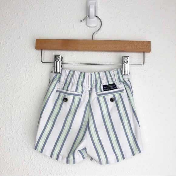 NWT Janie and Jack shorts white with blue & green stripes size 3-6 months - Picture 2 of 11